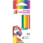 Карандаш восковой шестигр. 6 цв. ТМ Луч