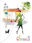 Конверт на кнопке А4 "Сity girls" L6008